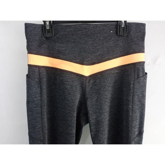 Xersion 7/8 Ankle Leggings, Women's Size Medium High Rise Burgundy/Orange - Picture 2 of 7